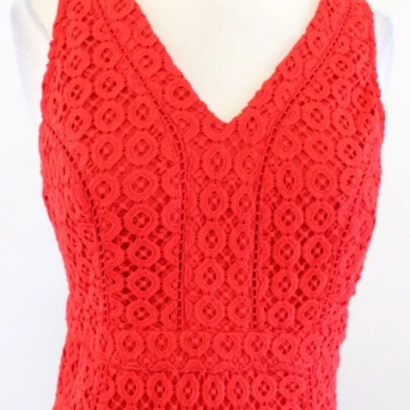 Anthropology San & Soni Women's Red Lace Dress Size 8 NWOT - Picture 2 of 16